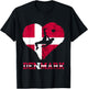 Danish Soccer Team Heart Denmark Football Danes Denmark T-Shirt - T-Shirt | Black