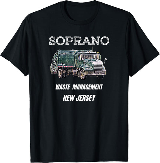 Soprano Garbage Truck Waste Management T-Shirt - T-Shirt | Black