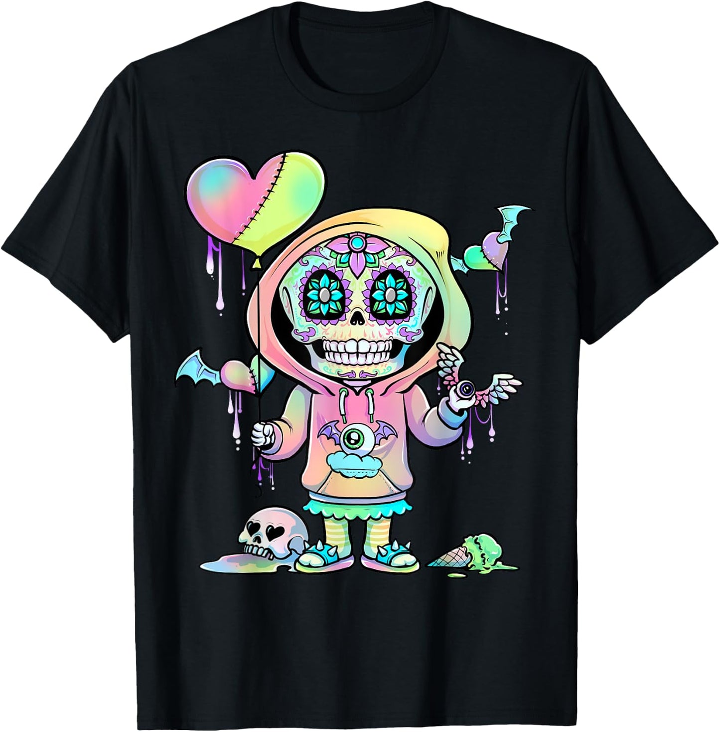 Pastel Goth Menhera Nu Goth Kawaii T-Shirt - T-Shirt | Black