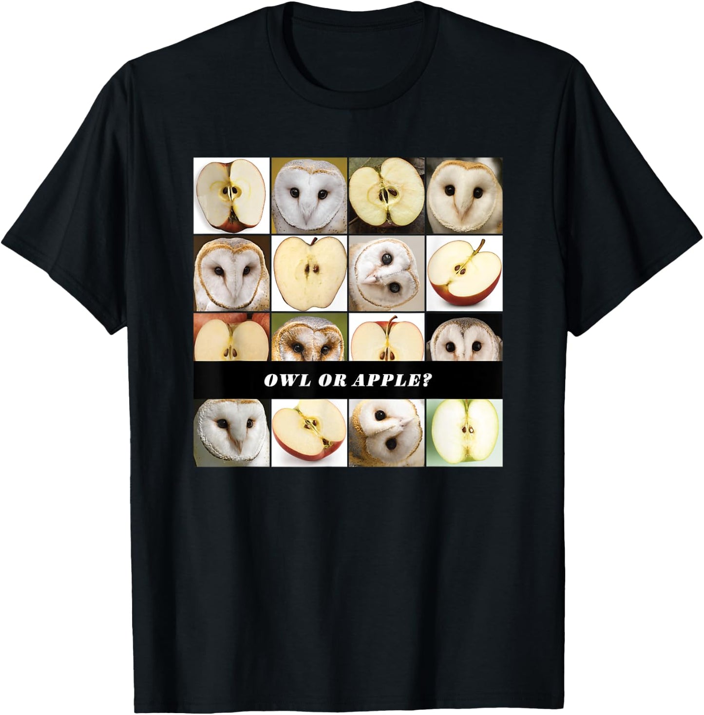 Barn Owl or Apple? AI Machine Learning Food or Object Meme T-Shirt - T-Shirt | Black