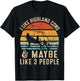 I Like Highland Cows And Maybe Like 3 People Farmer Retro T-Shirt - T-Shirt | Black