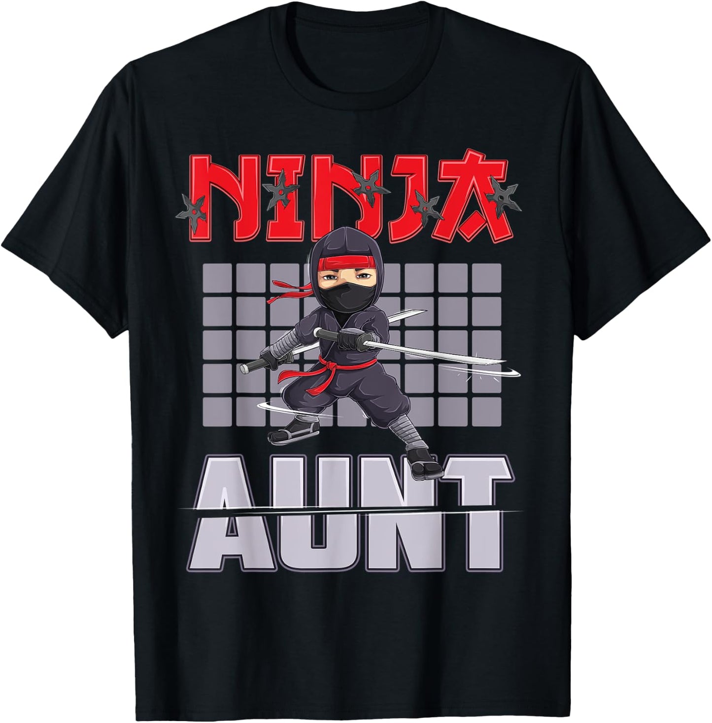 Aunt Ninja Birthday Party Ideas Birthday Ninja Aunt T-Shirt - T-Shirt | Black