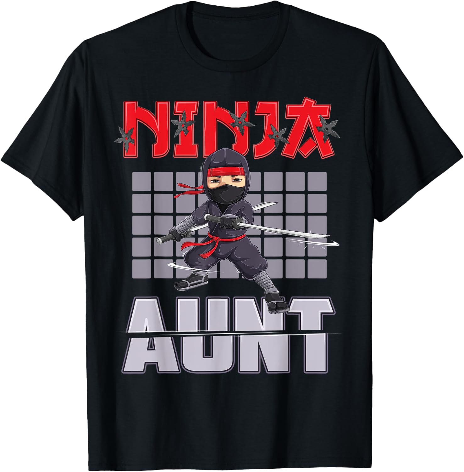 Aunt Ninja Birthday Party Ideas Birthday Ninja Aunt T-Shirt - T-Shirt | Black