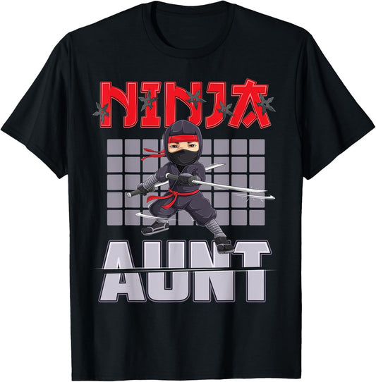 Aunt Ninja Birthday Party Ideas Birthday Ninja Aunt T-Shirt - T-Shirt | Black