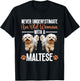 Maltese Dog Breed Pet Never Underestimate An Old Woman T-Shirt - T-Shirt | Black