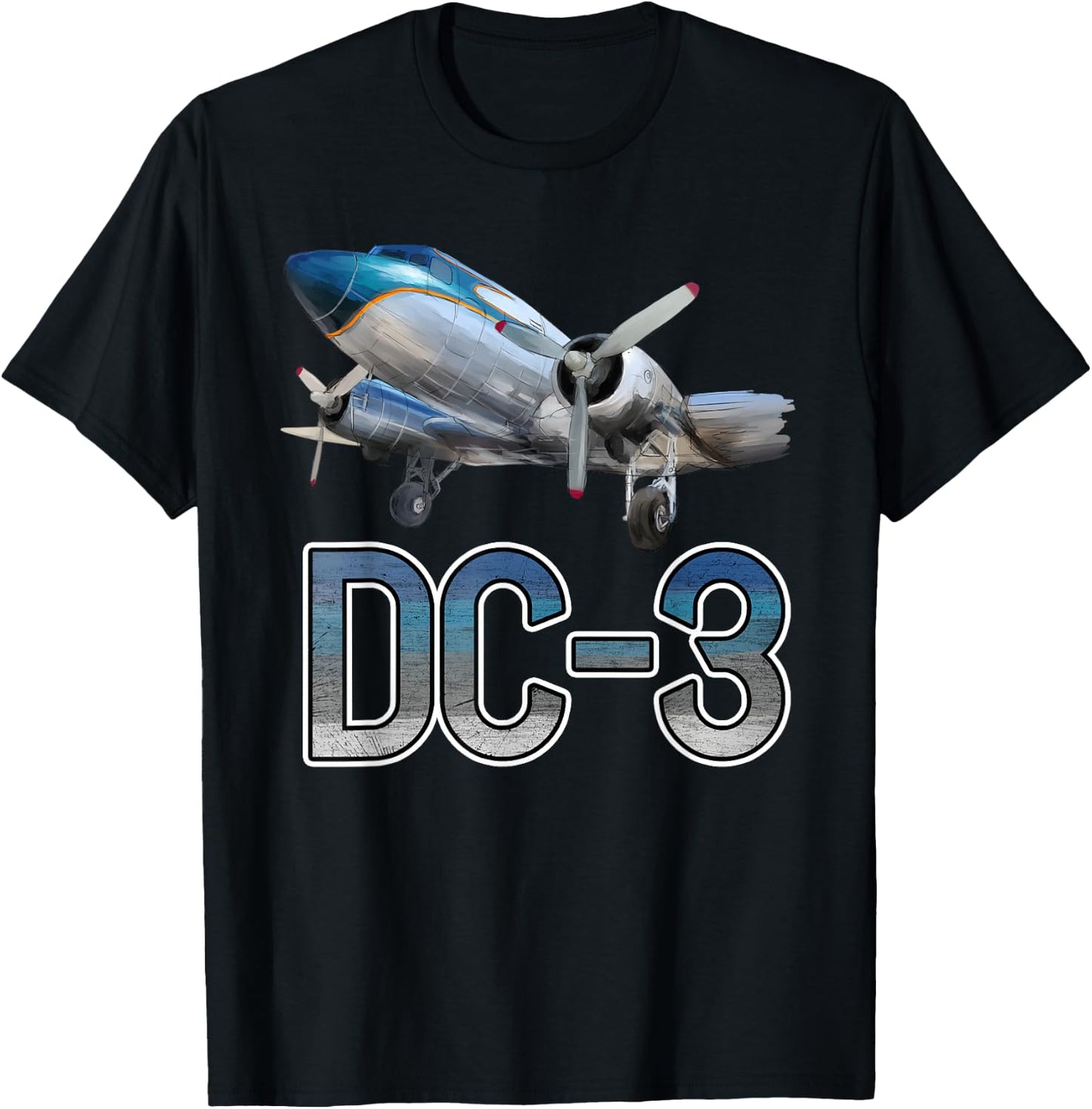 Vintage DC-3 Airplane Funny Aircraft Plane Lover Outfit Men T-Shirt - T-Shirt | Black
