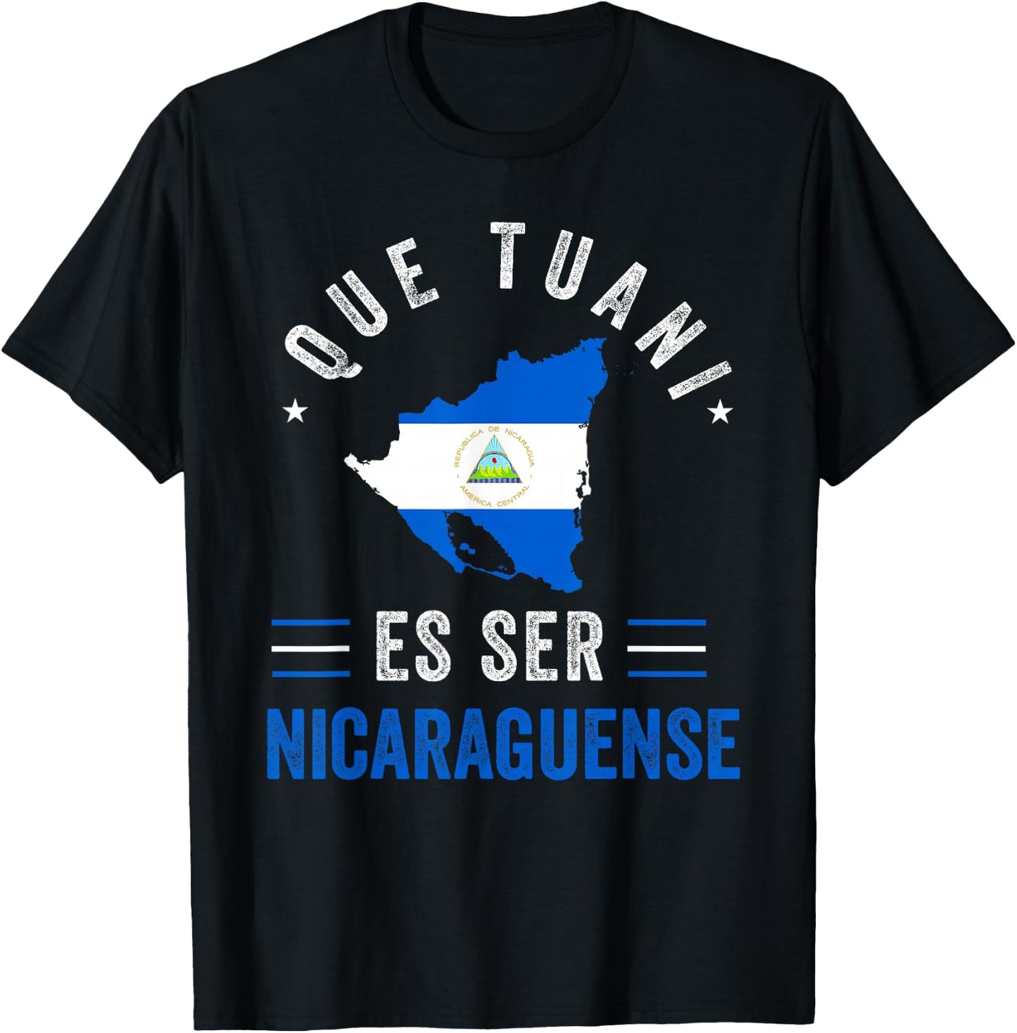 Nicaragua Flag Camiseta Nicaraguan Nicoya Pinoleros Tuani T-Shirt - T-Shirt | Black