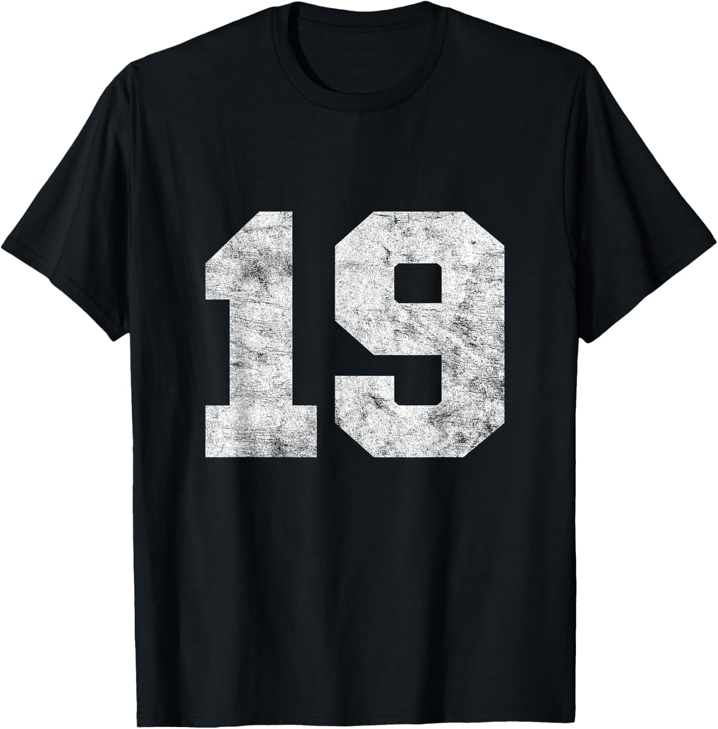 Vintage Lucky Number 19 Birthday Sports Player Team Athlete T-Shirt - T-Shirt | Black