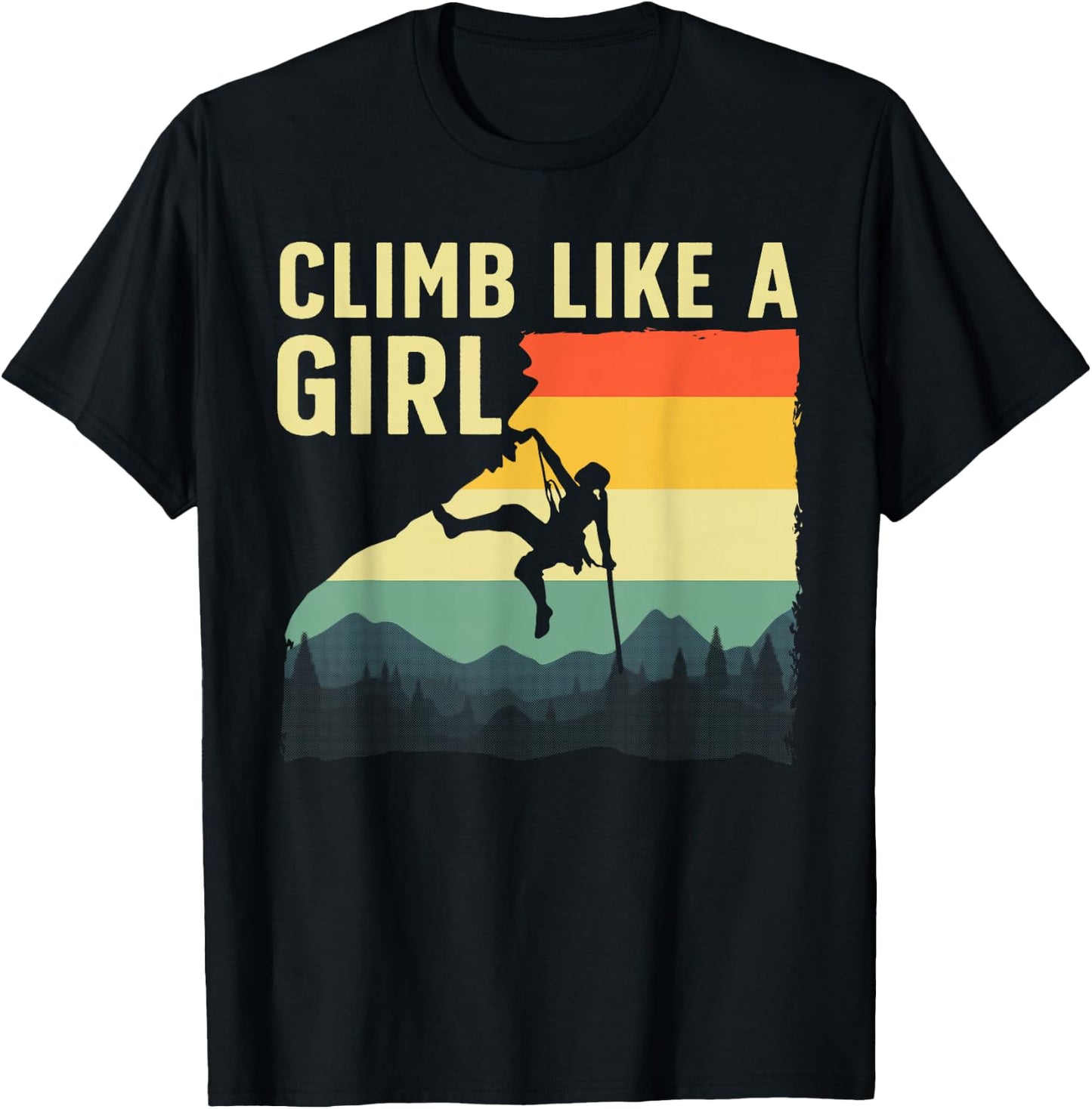 Cool Rock Climbing Girls Mountain Rock Climbers T-Shirt - T-Shirt | Black