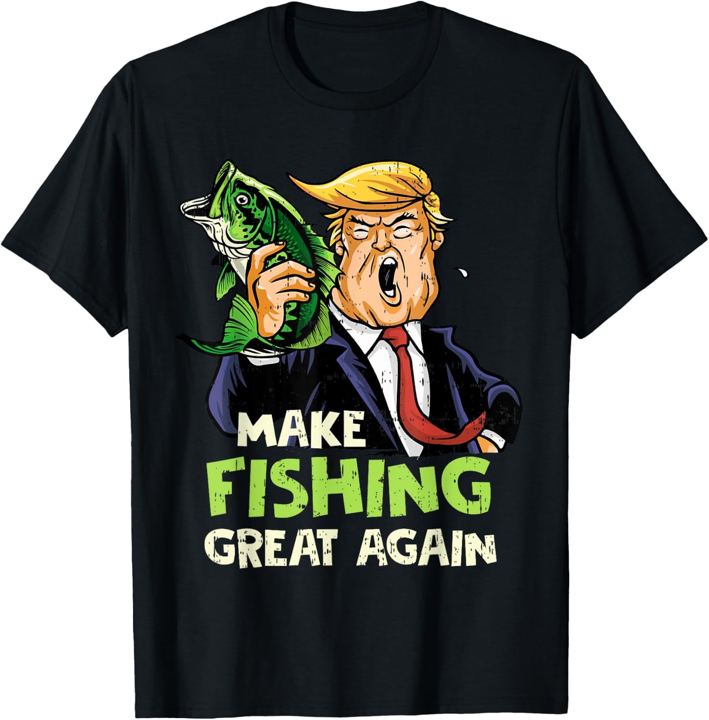 Make Fishing Great Again Trump Fisherman Support Trump 2024 T-Shirt - T-Shirt | Black
