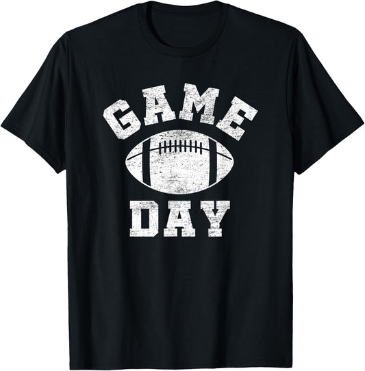 Game Day Football Retro Throwback Sports T-Shirt - T-Shirt | Black