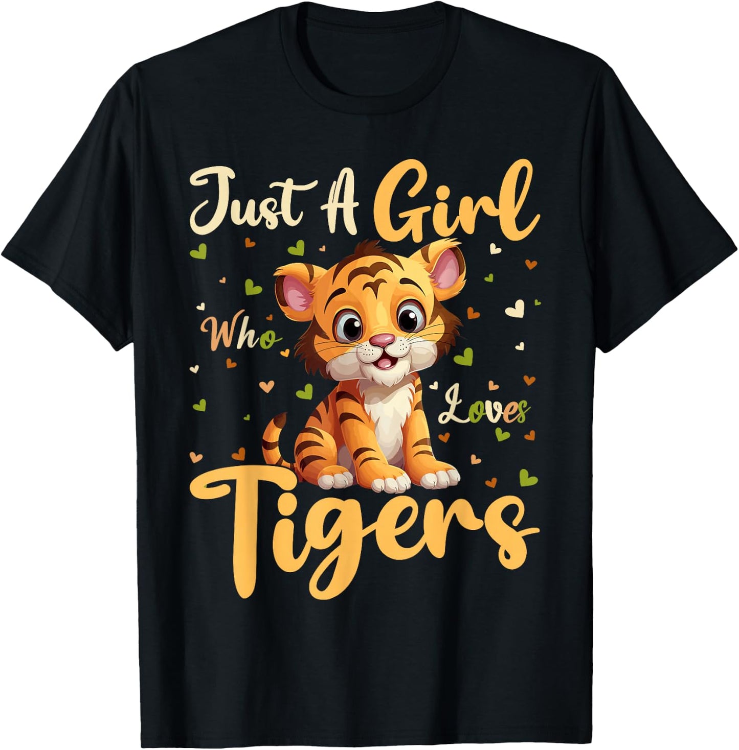 Tiger Lover Just A Girl Who Loves Tigers T-Shirt - T-Shirt | Black