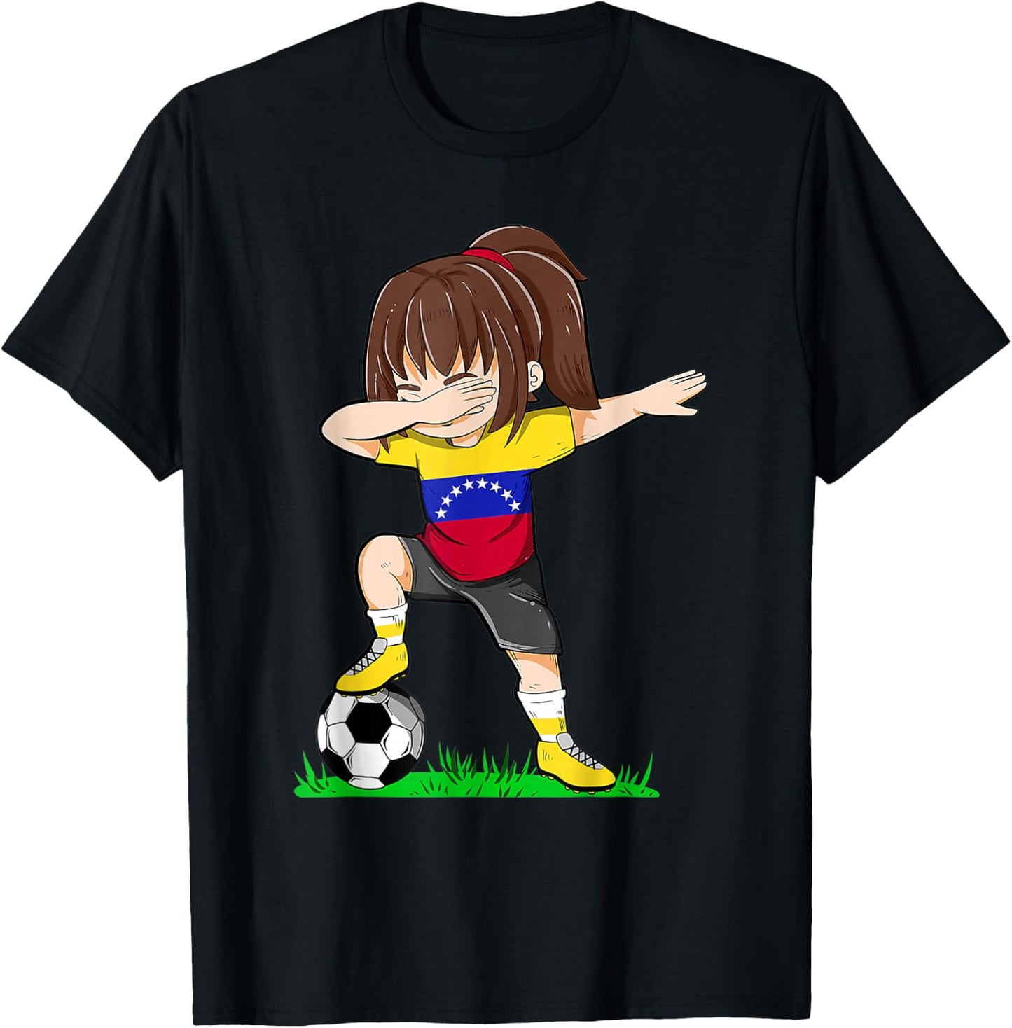Soccer Venezuela Jersey Shirt Venezuelan Flag Football Girls T-Shirt - T-Shirt | Black