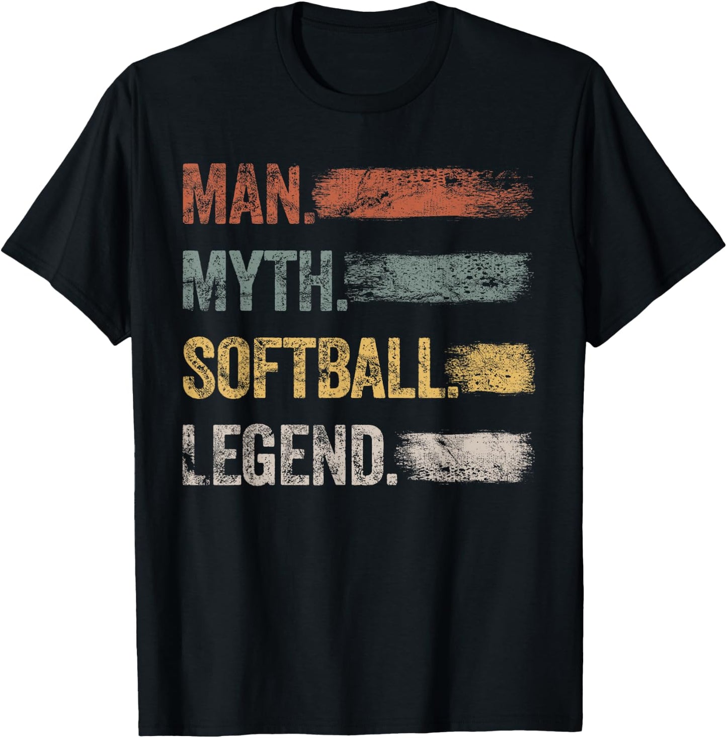 The Softball Legend Retro Baseball Men Softball T-Shirt - T-Shirt | Black