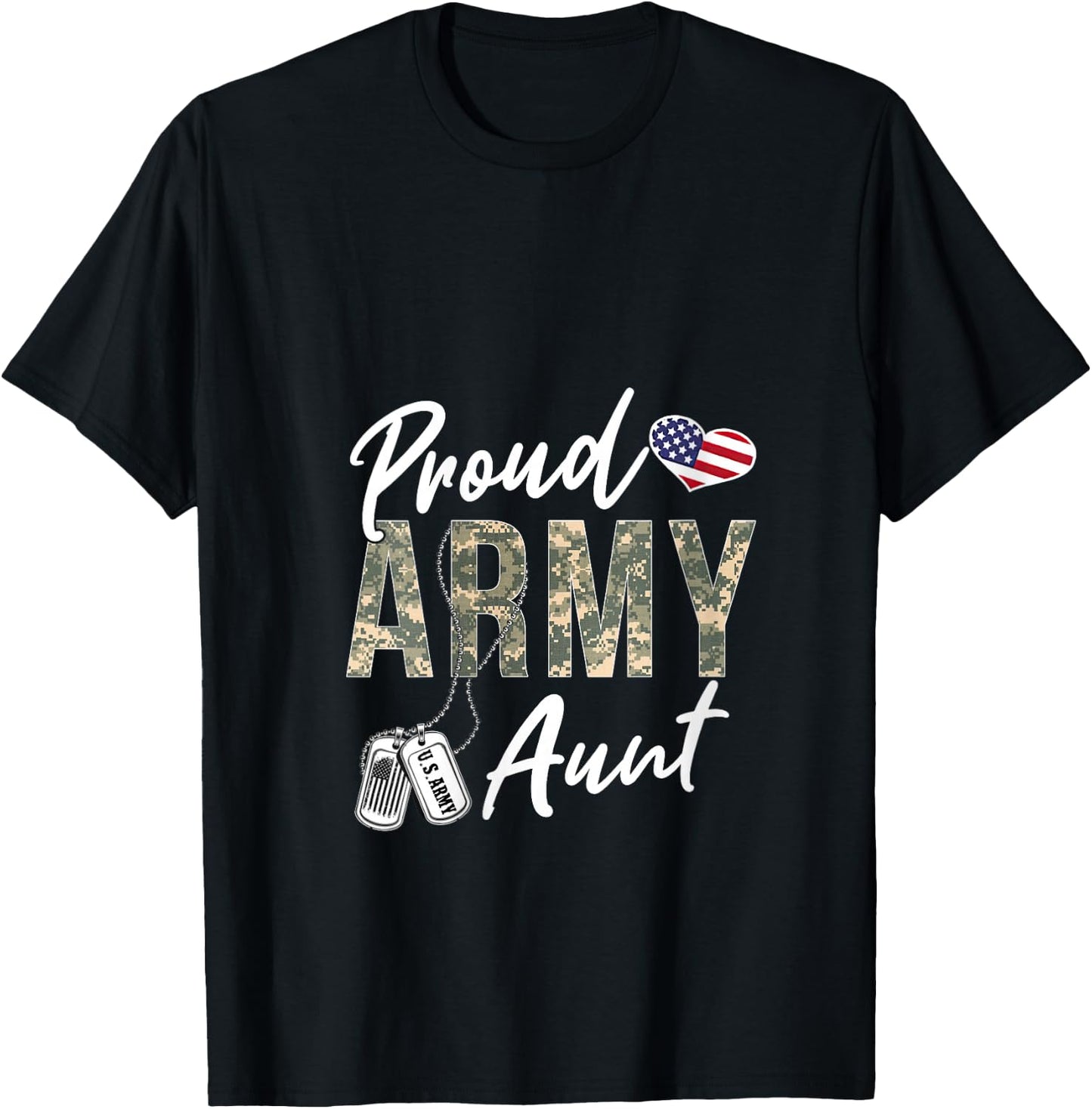 Proud Army Aunt Army Graduation Aunt US Army Aunt Gifts V-Neck T-Shirt - T-Shirt | Black
