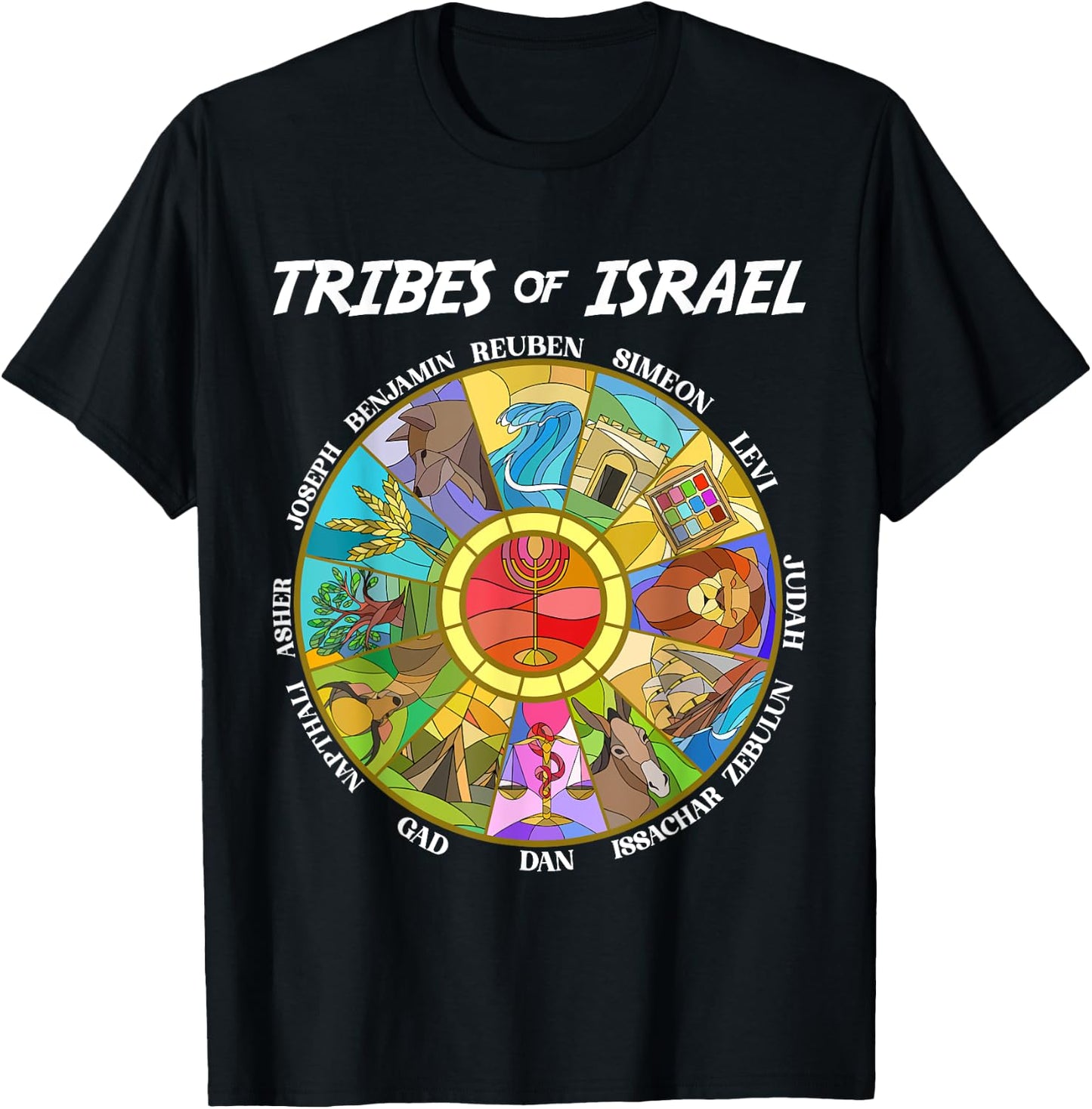 Tribes Of Israel Nation Hebrew Twelve Sons Jewish Judah T-Shirt - T-Shirt | Black