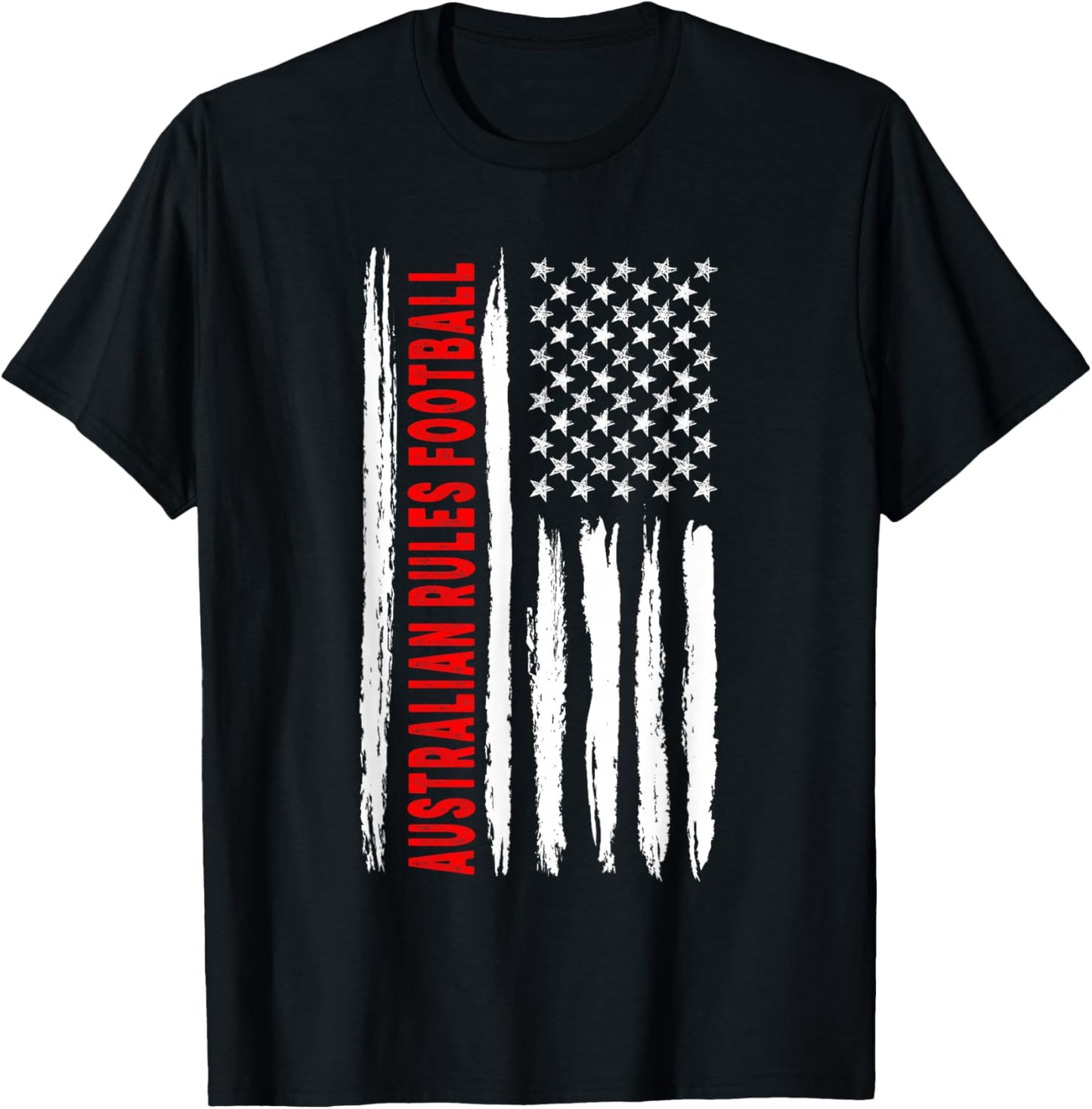 USA US American Flag Australian Rules Football T-Shirt - T-Shirt | Black