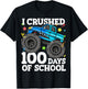 100 Days of School Monster Truck 100th Day of School Boys T-Shirt - T-Shirt | Black