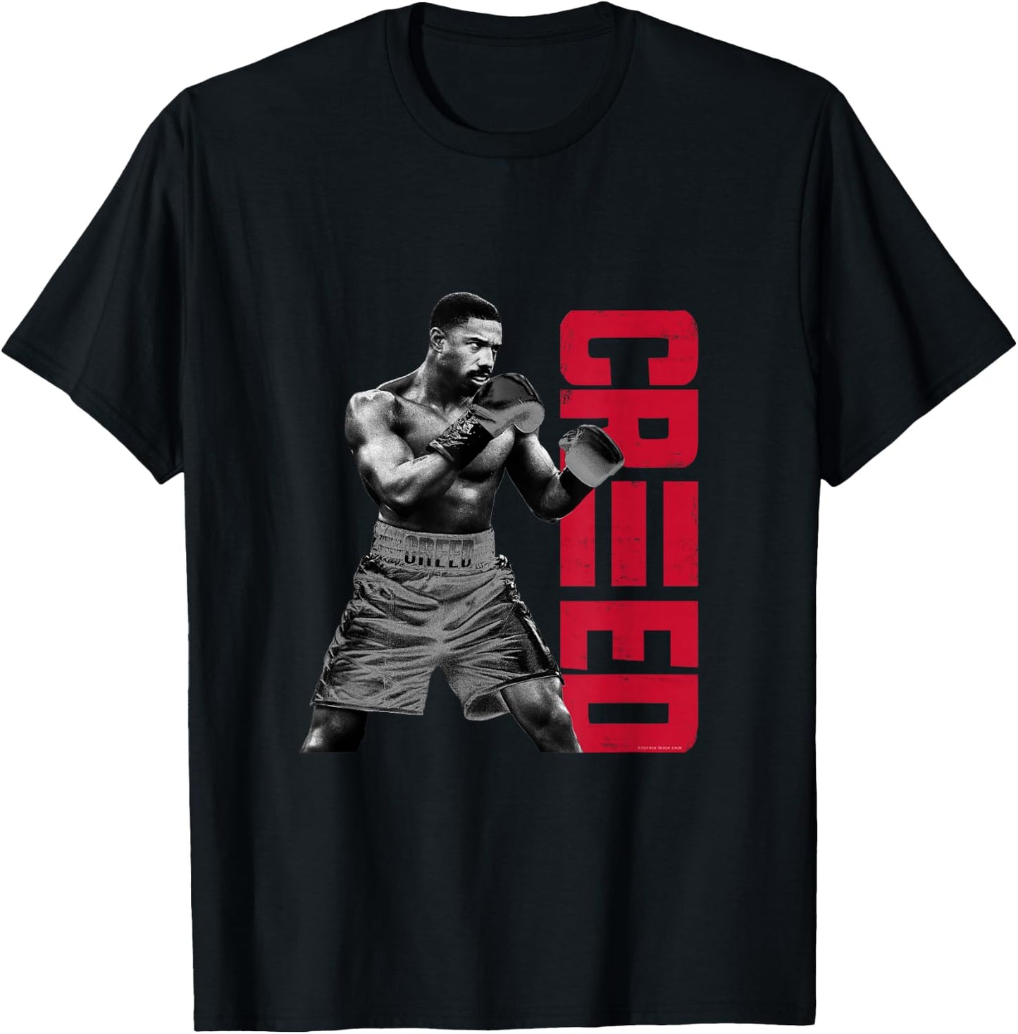 Adonis Creed Pose with Vertical Logo red Small T-Shirt - T-Shirt | Black