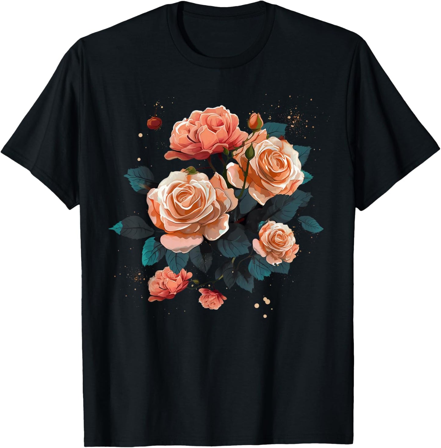Bouquet of Roses on Rose flowers T-Shirt - T-Shirt | Black