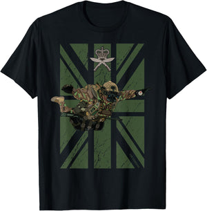 Gurkha Rifles British Special Force Military Paratrooper T-Shirt - T-Shirt | Black