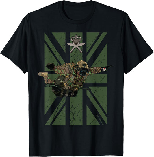 Gurkha Rifles British Special Force Military Paratrooper T-Shirt - T-Shirt | Black