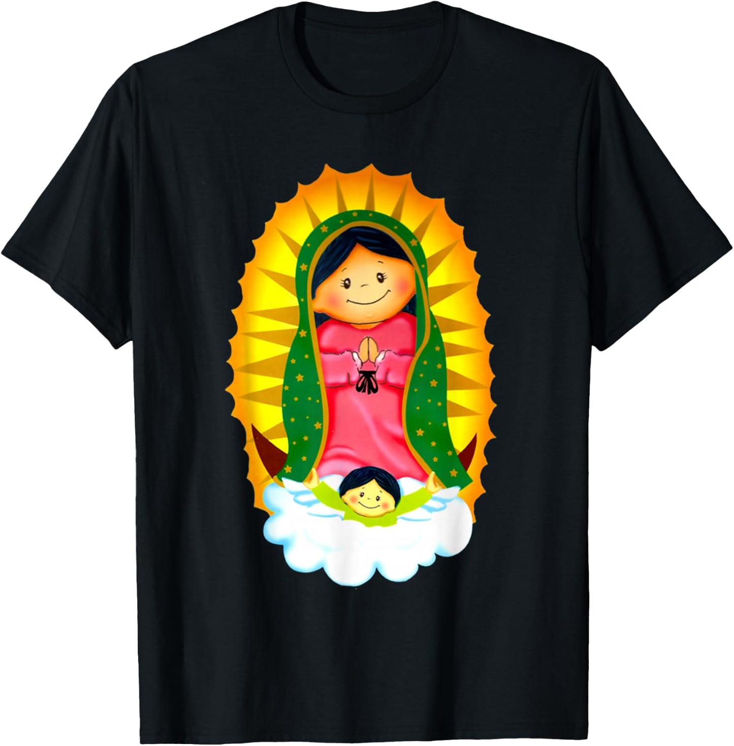 Virgen de Guadalupe Our Lady of Guadalupe Catholic Mary T-Shirt - T-Shirt | Black
