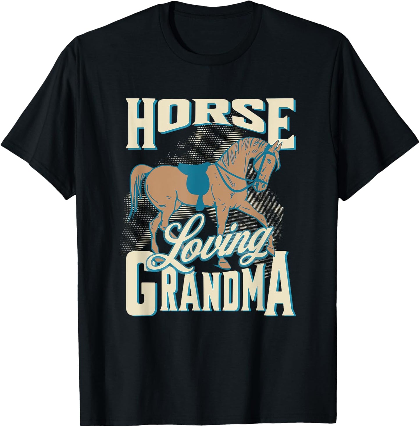 Horse Loving Grandma Grandmother Design T-Shirt - T-Shirt | Black