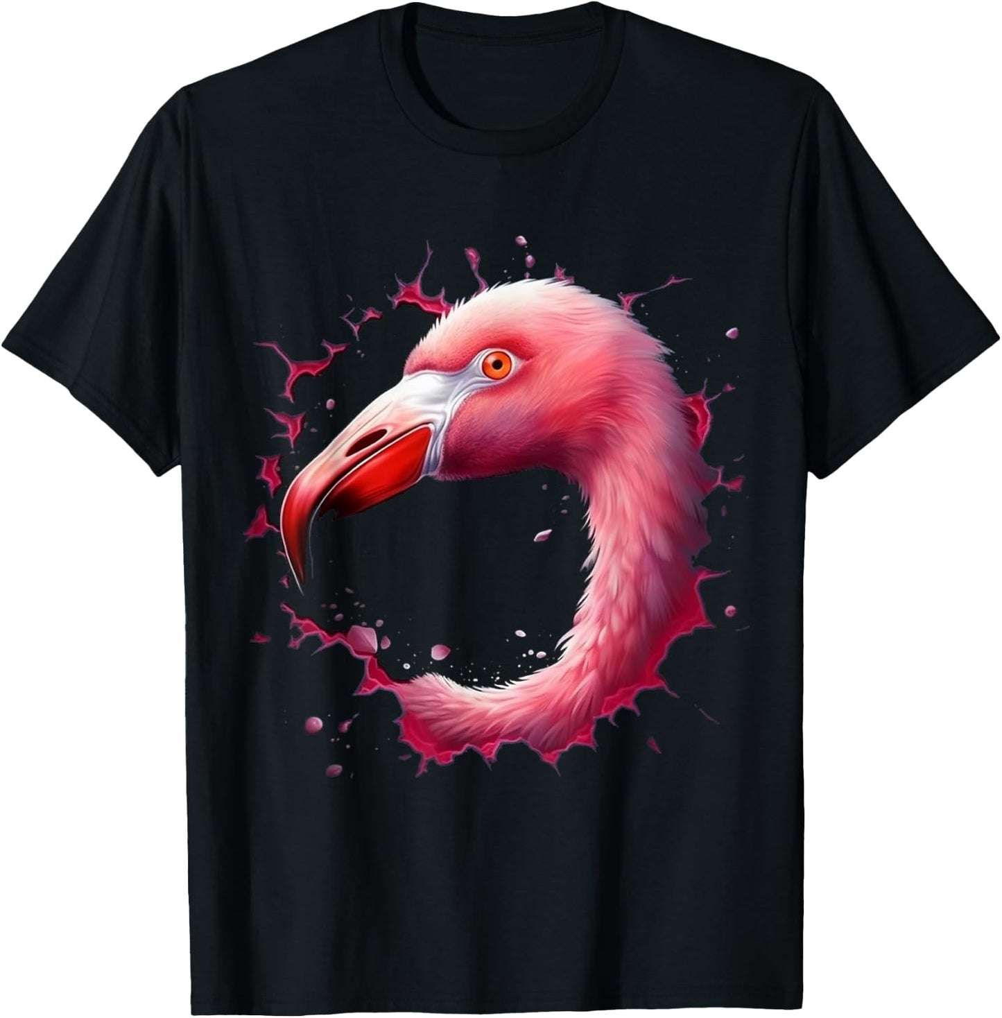 Flamingo Art - Bird Animal Artwork Flamingo T-Shirt - T-Shirt | Black
