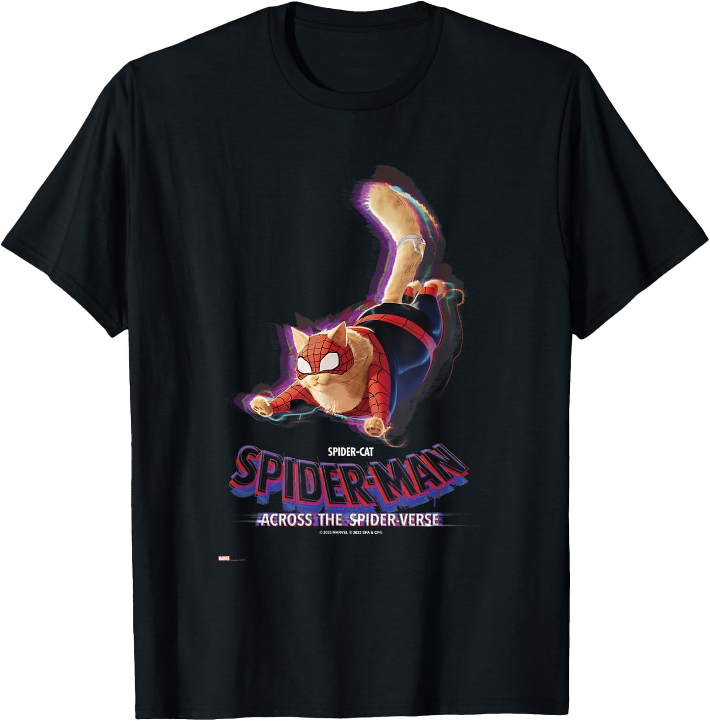 Marvel Spider-Man Across The Spider-Verse Part 1 Spider-Cat T-Shirt - T-Shirt | Black