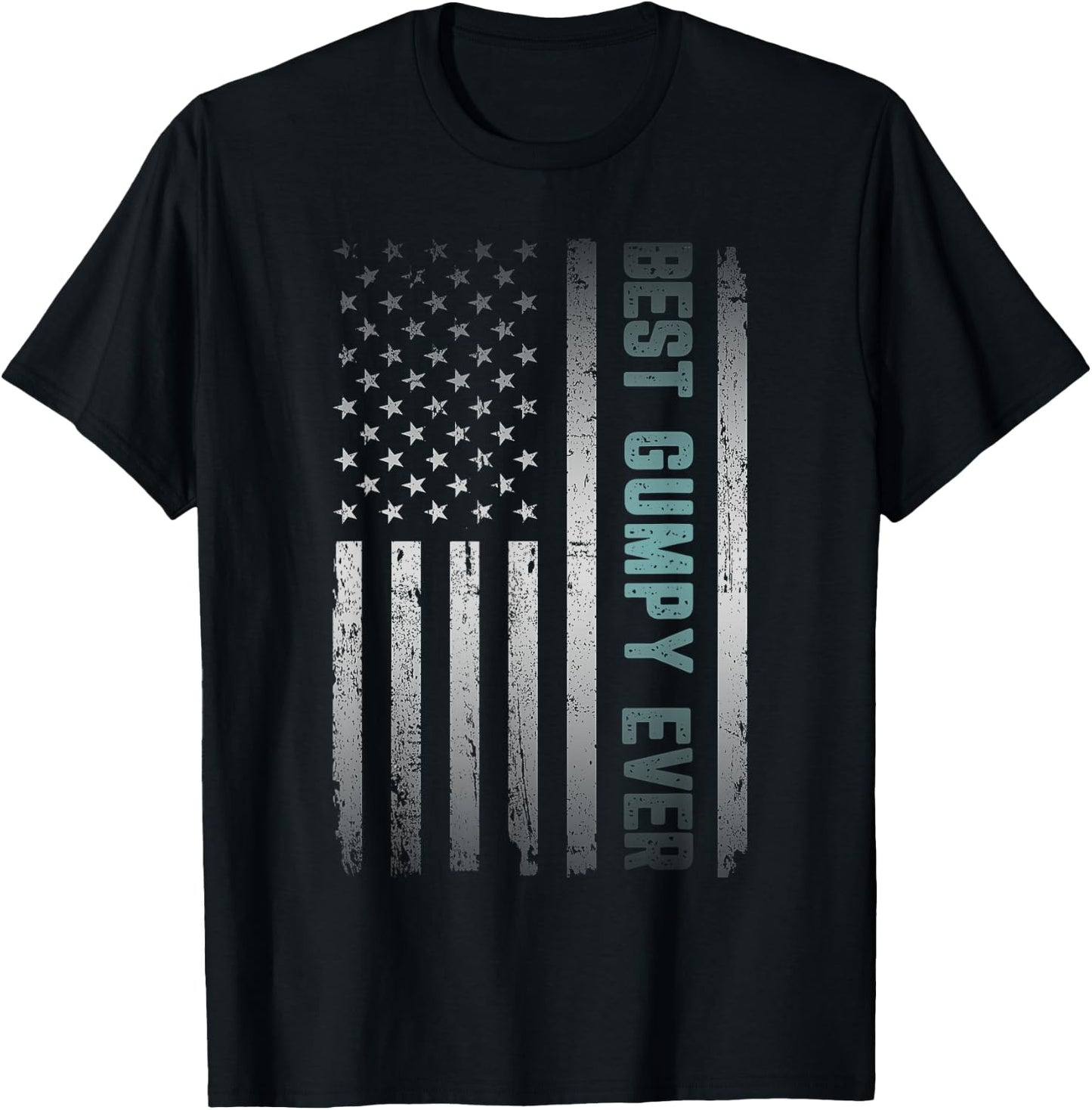Best GUMPY Ever With US American Flag Father's Day Men T-Shirt - T-Shirt | Black
