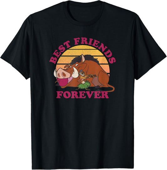 Disney Lion King Timon & Pumbaa Luau Best Friends Forever T-Shirt - T-Shirt | Black