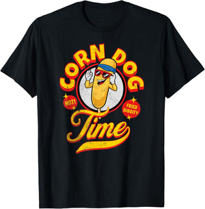 Corn Dog Carnival Food Fried Corndog Lover Men Women Girls Kids T-Shirt - T-Shirt | Black
