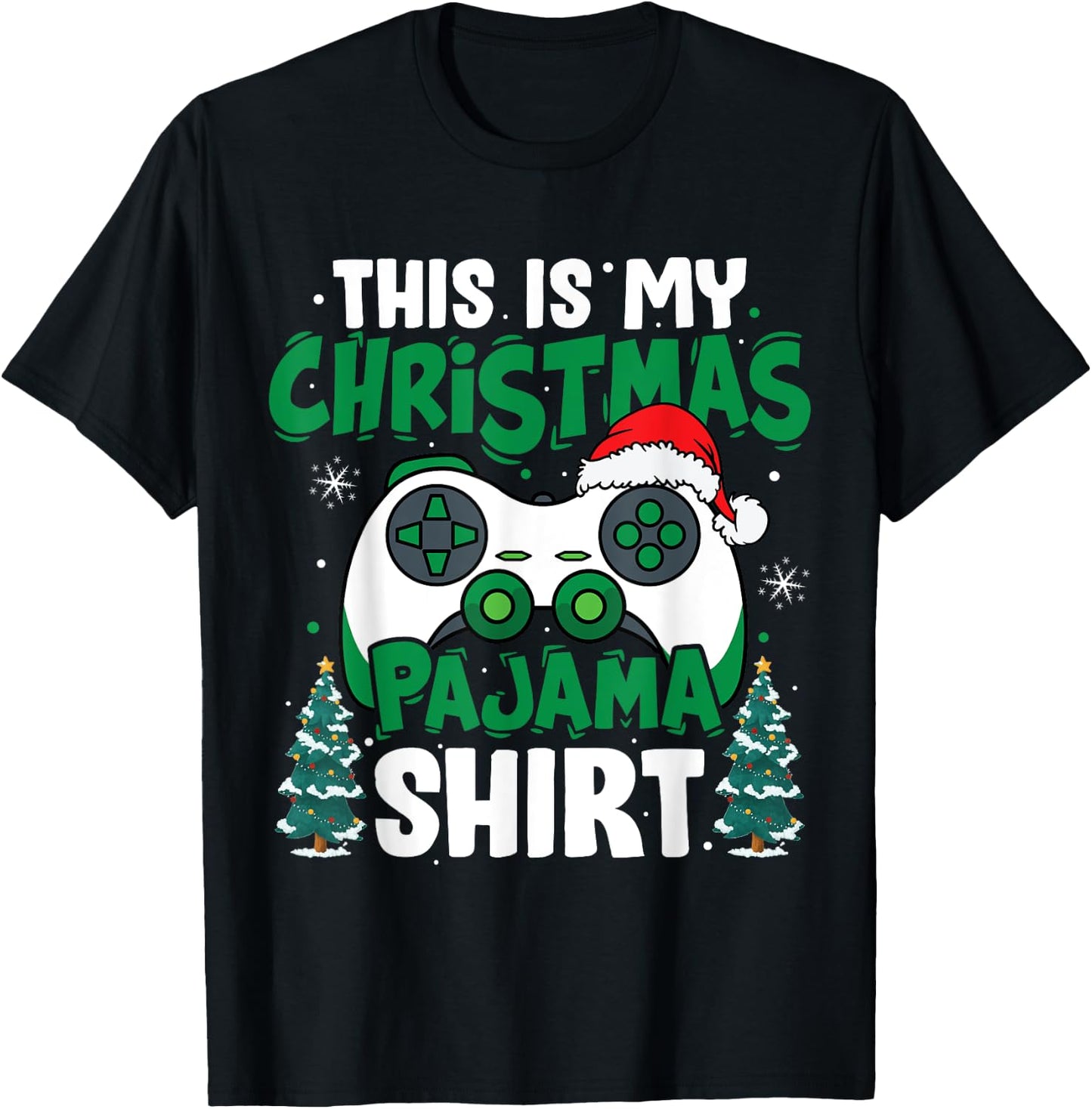 This Is My Christmas Pajama Video Game Gamer Boys Teens T-Shirt - T-Shirt | Black