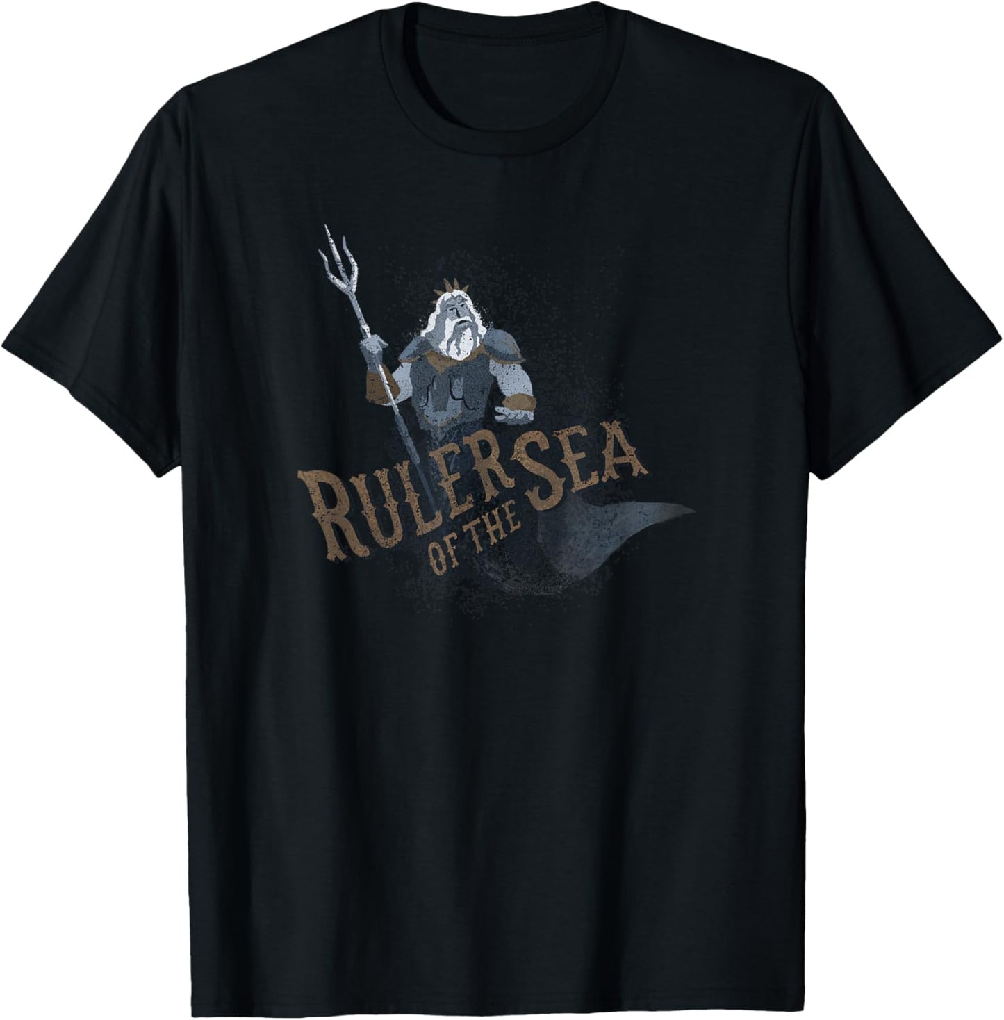 Disney The Little Mermaid King Triton Ruler of The Sea Retro T-Shirt - T-Shirt | Black