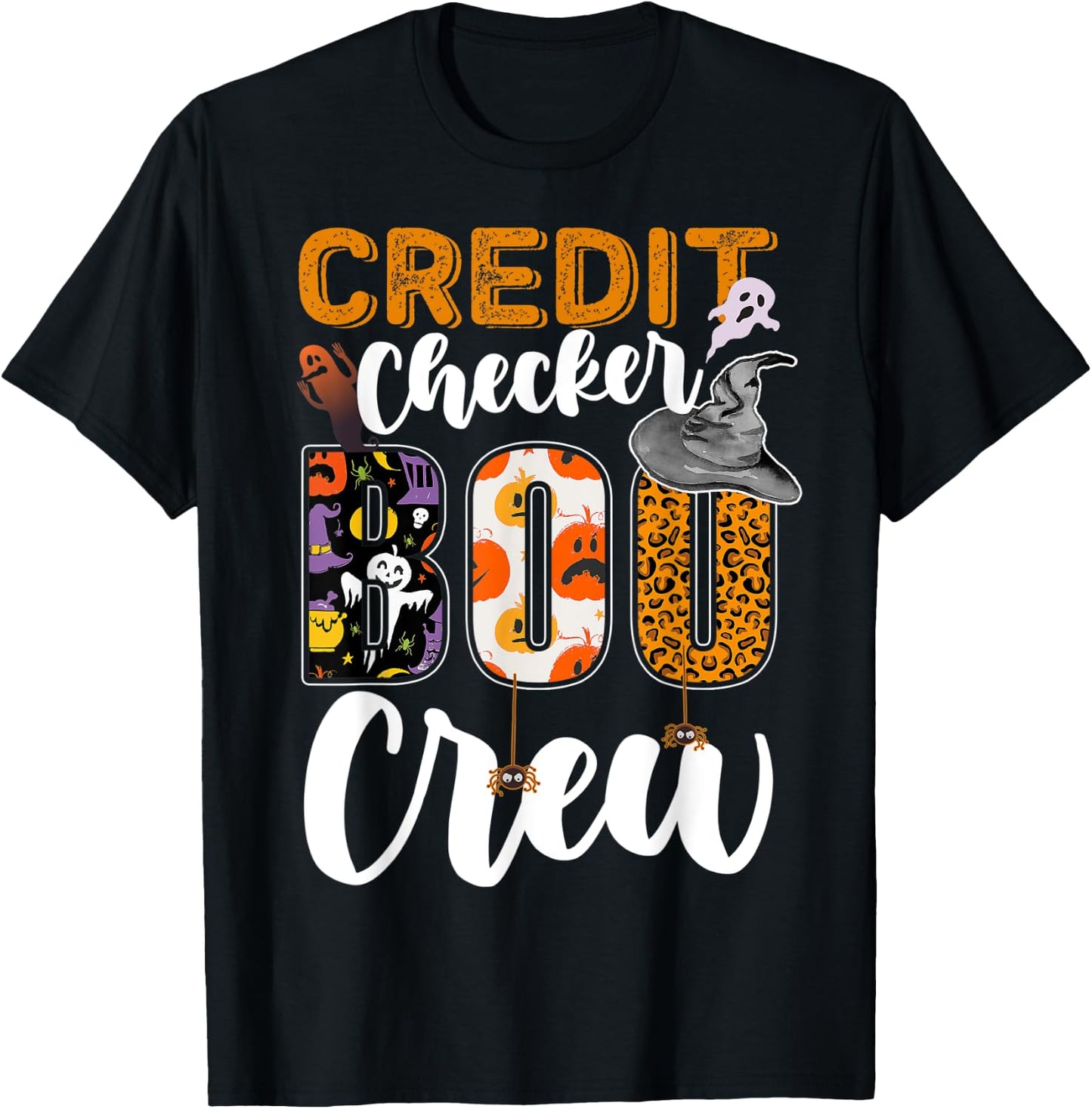 Credit Checker Boo Crew Halloween Matching Banker T-Shirt - T-Shirt | Black