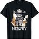 Funny Cat Cowboy Cowgirl Meow Howdy Meowdy T-Shirt - T-Shirt | Black