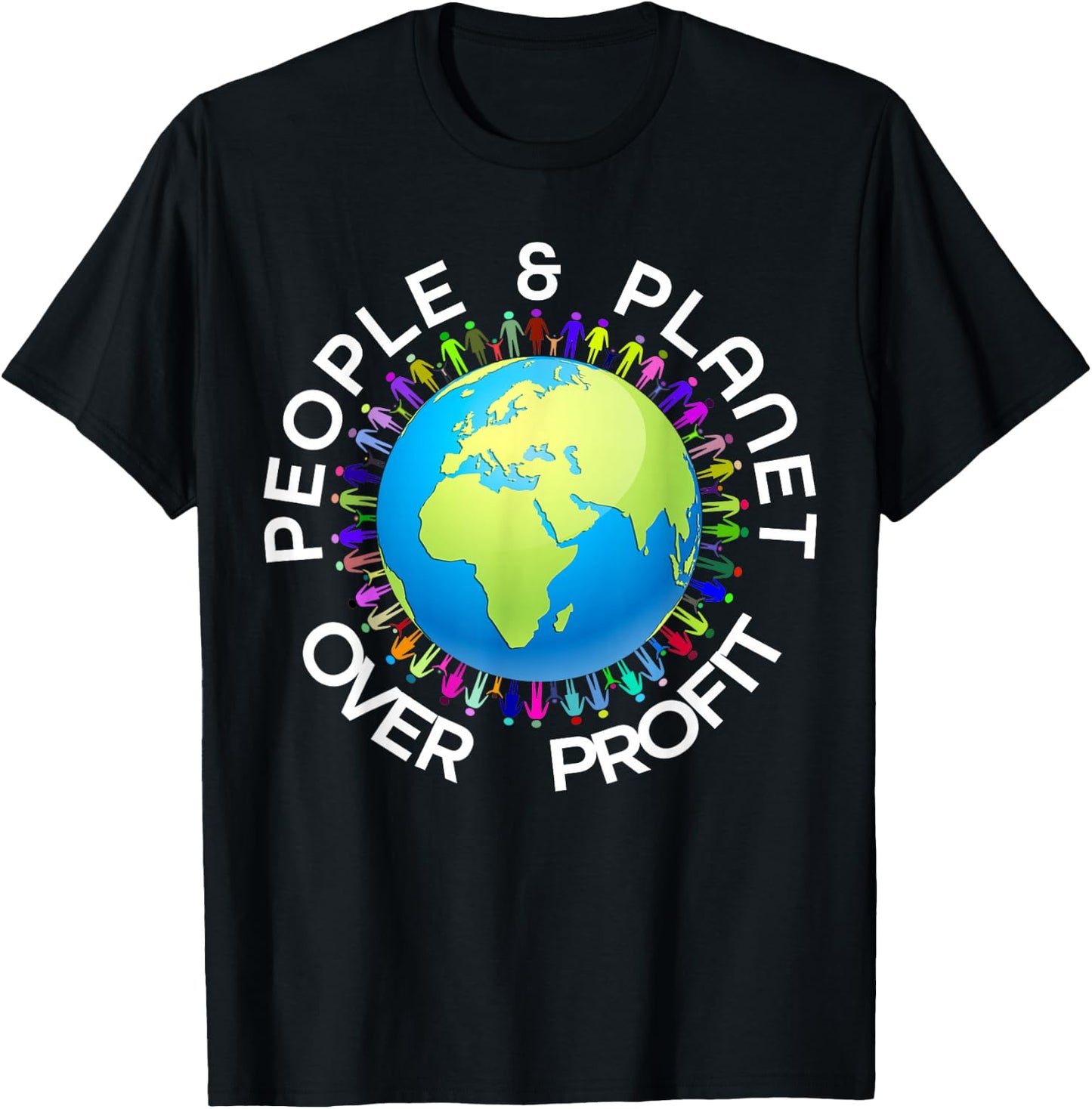 People And Planet Over Profit T-Shirt - T-Shirt | Black