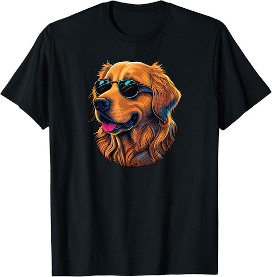 Dad Mom Cool Dog Sunglasses - Golden Retriever Women T-Shirt - T-Shirt | Black
