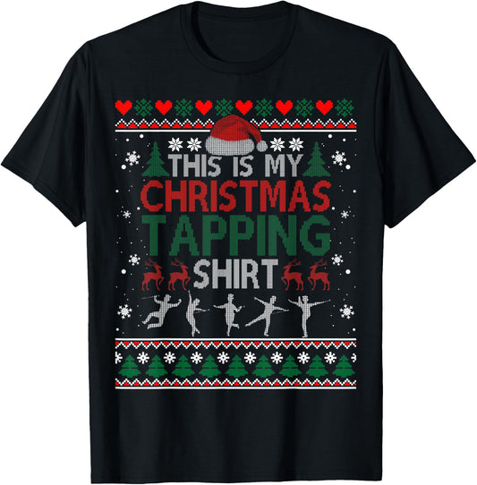 Tap Dancing Christmas Step Dancer Ballroom T-Shirt - T-Shirt | Black
