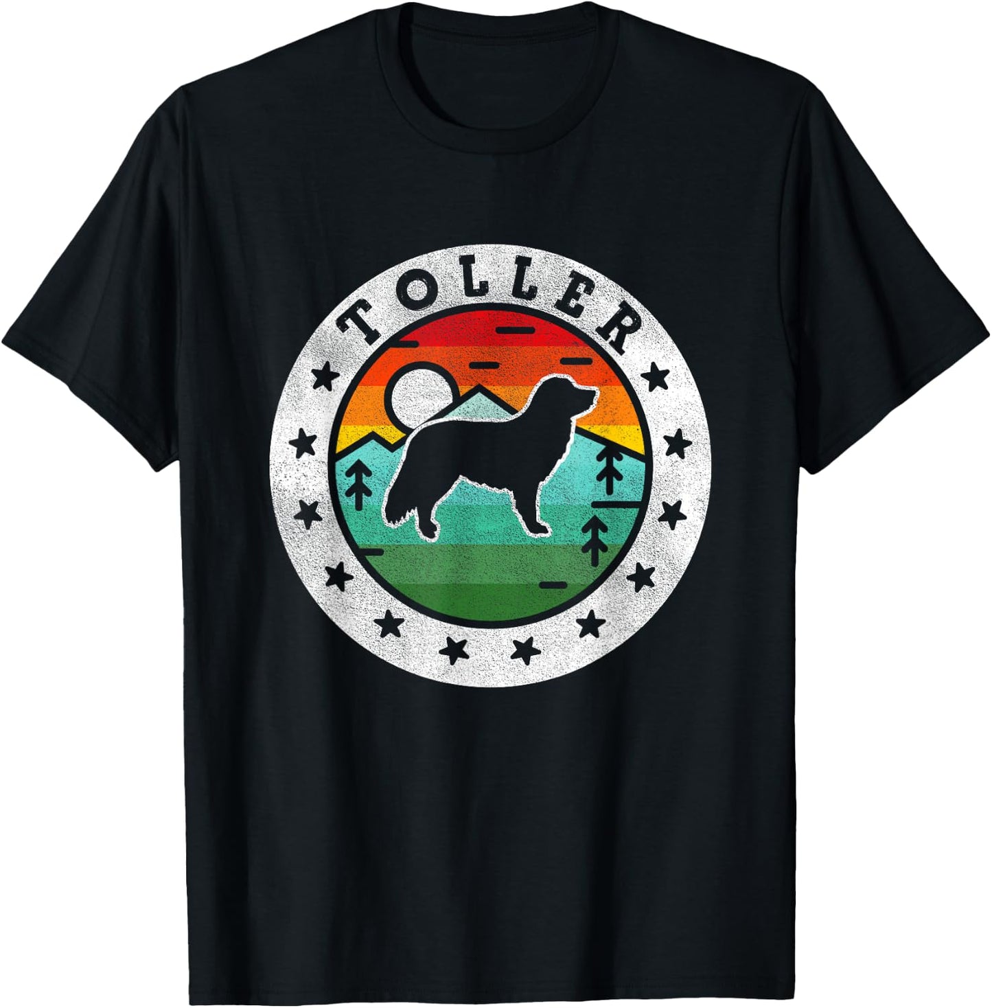 Vintage Nova Scotia Duck Tolling Retriever Toller Retro Dog T-Shirt - T-Shirt | Black
