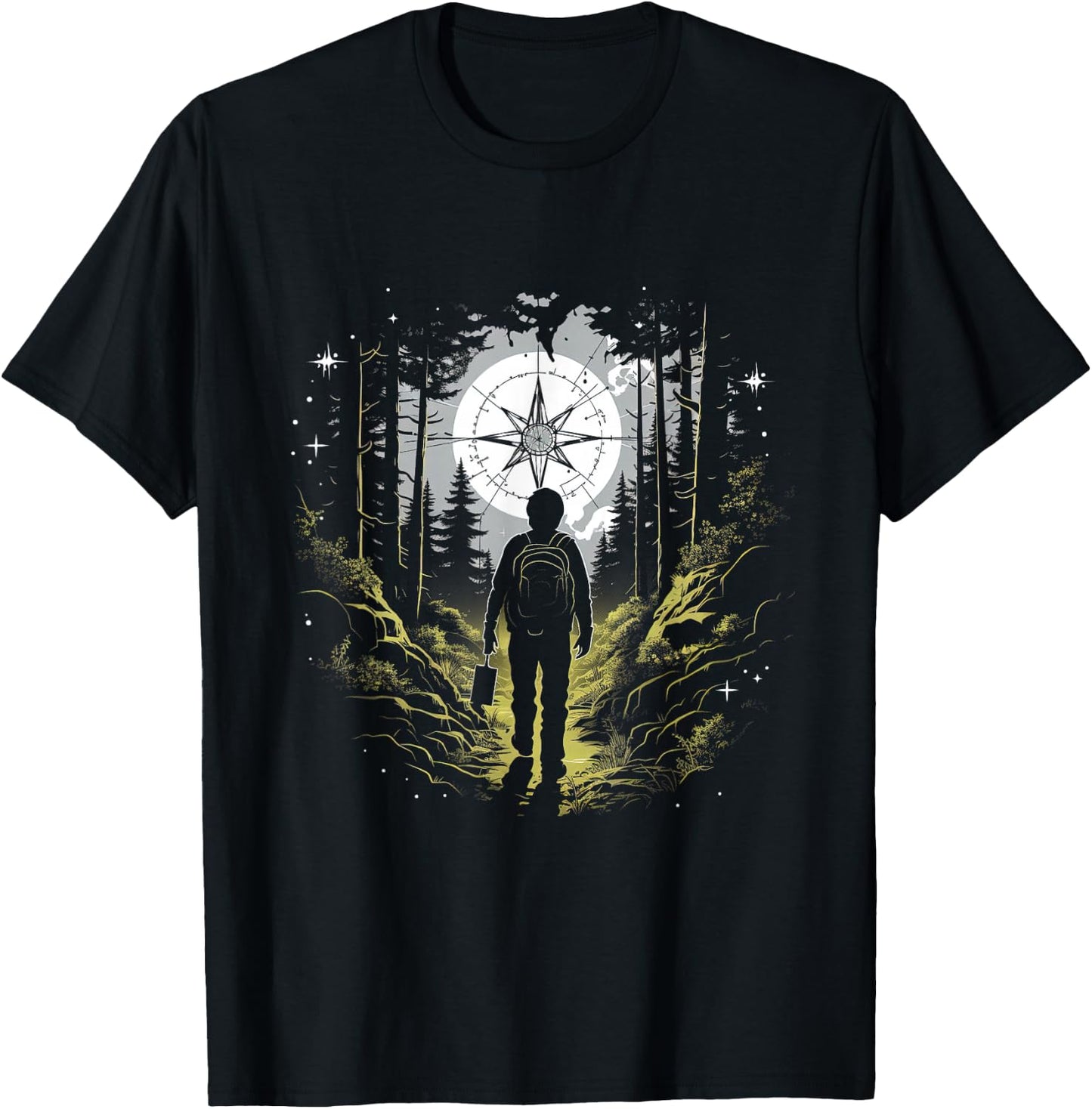 Geocaching Nature Compass Adventure T-Shirt - T-Shirt | Black