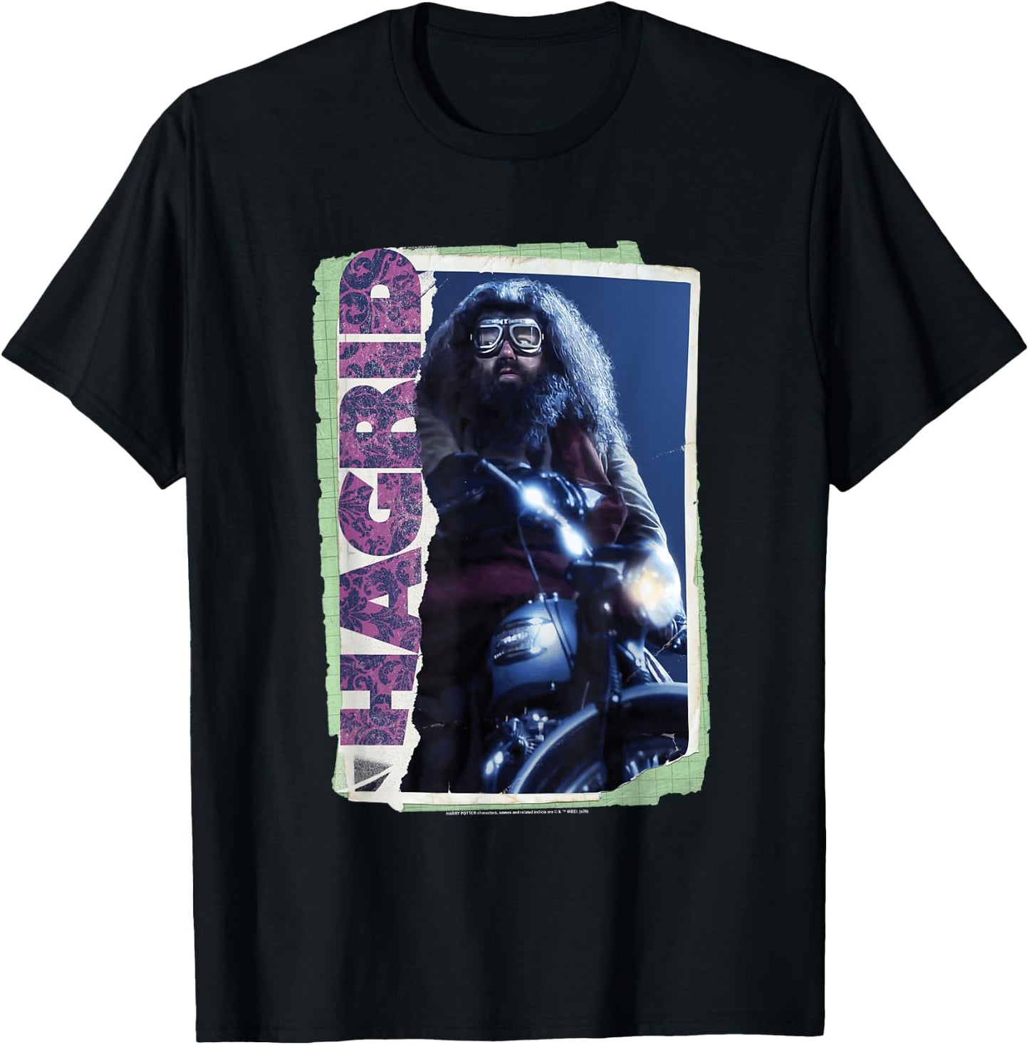 Harry Potter Rubeus Hagrid Photo Collage T-Shirt - T-Shirt | Black