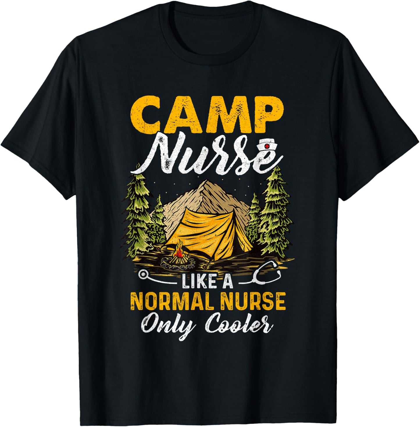 Funny Camp Nurses For Summer Camping Nursing T-Shirt - T-Shirt | Black