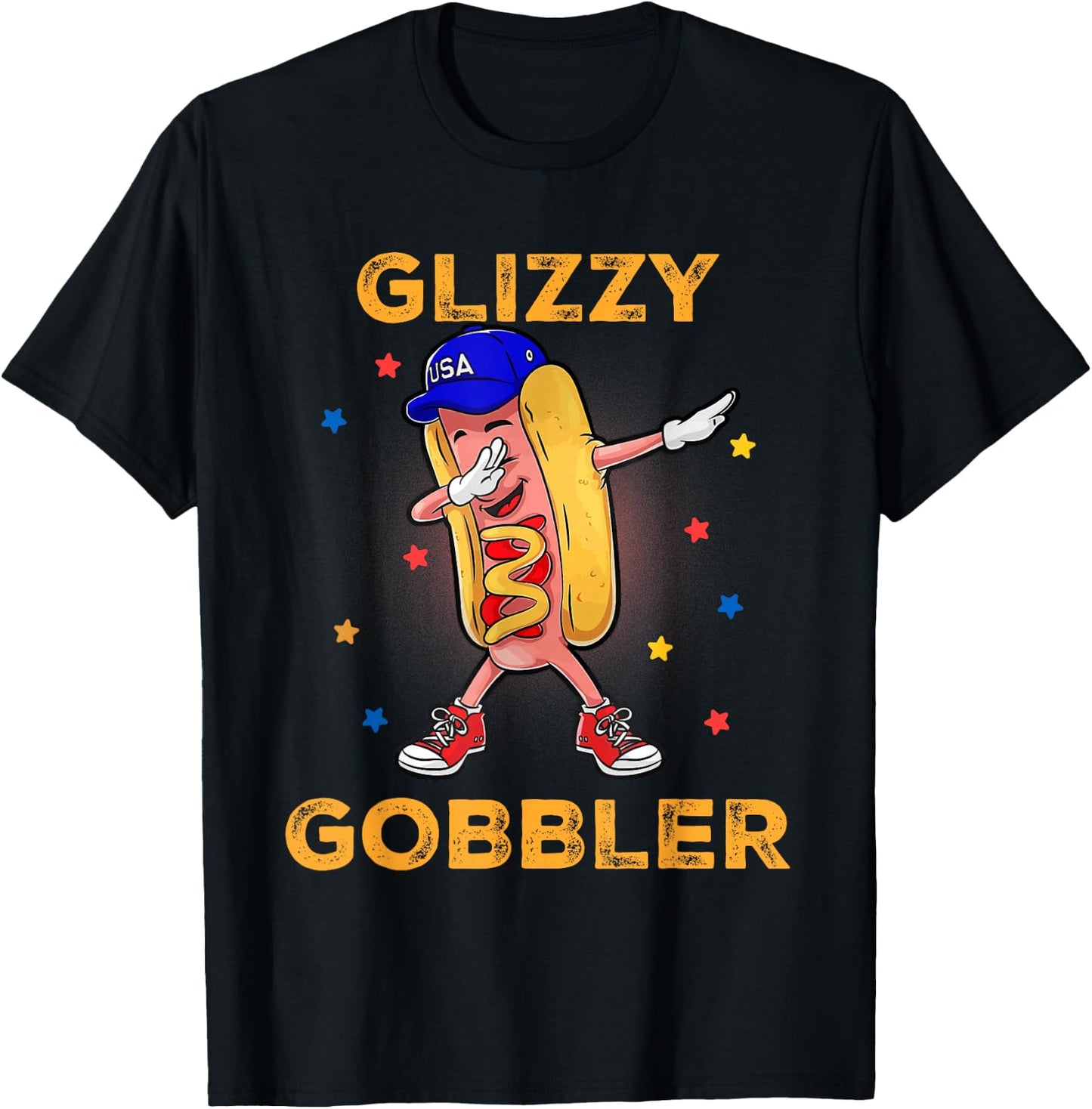 Funny Glizzy Gobbler Hotdog Men Women T-Shirt - T-Shirt | Black