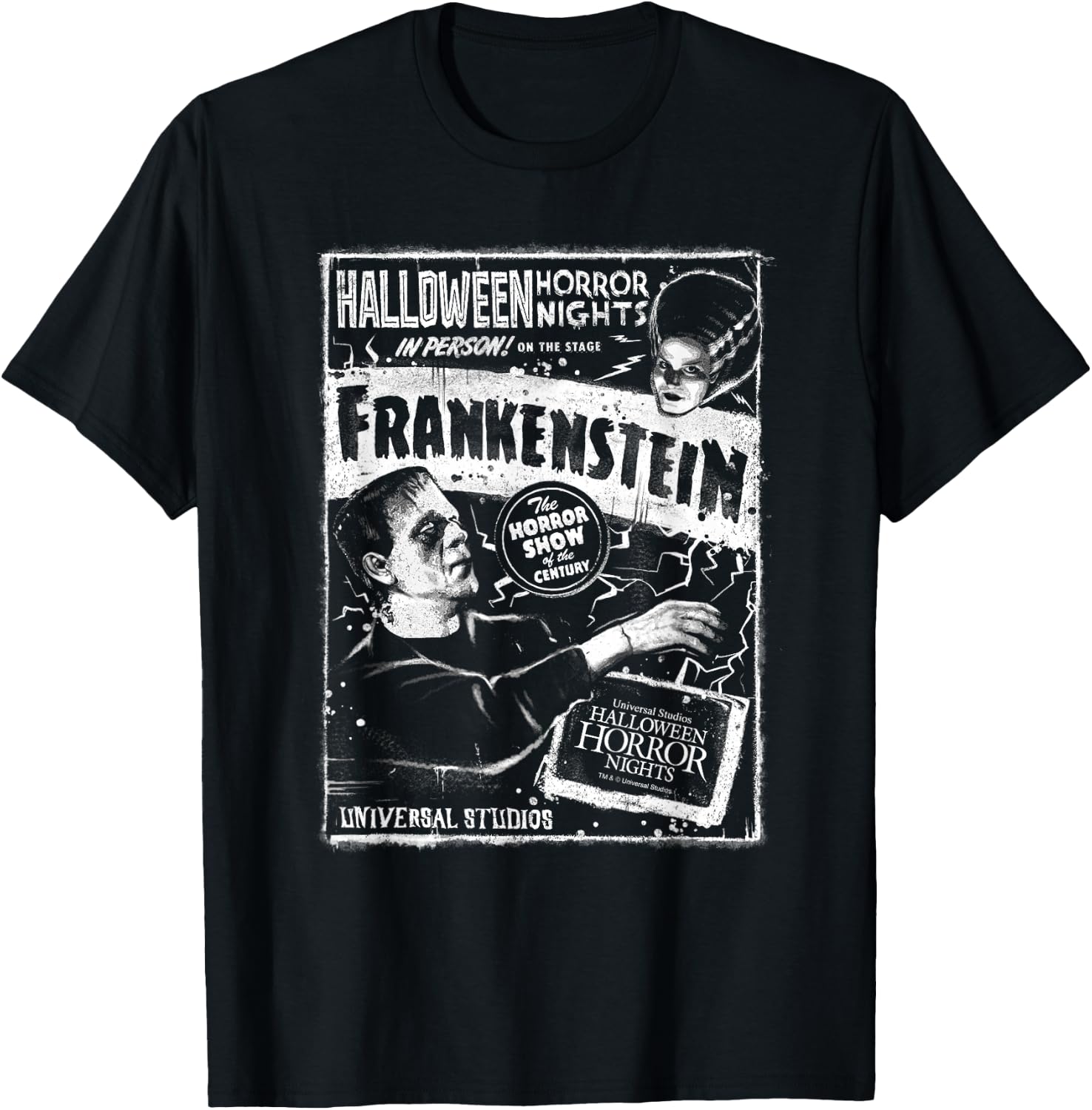 Halloween Horror Nights Frankenstein & Bride of Frankenstein T-Shirt - T-Shirt | Black