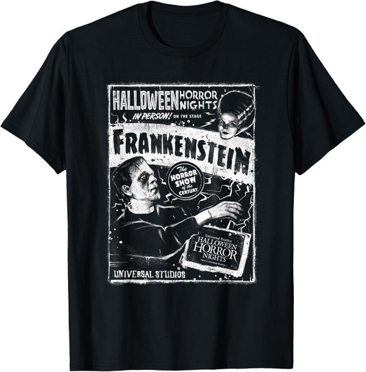 Halloween Horror Nights Frankenstein & Bride of Frankenstein T-Shirt - T-Shirt | Black