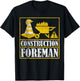Construction Worker Retro Distressed Construction Foreman T-Shirt - T-Shirt | Black