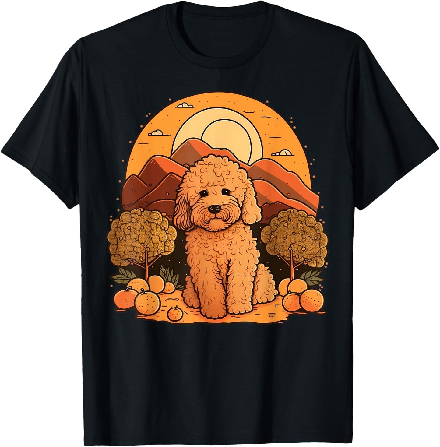 Cute Goldendoodle Dog on Golden Doodle Lover Women Kids T-Shirt - T-Shirt | Black