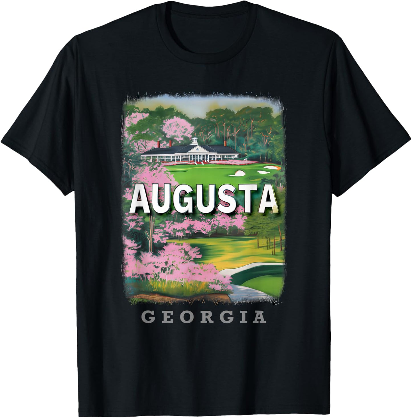 Augusta Georgia GA Golfing Paradise SD843 T-Shirt - T-Shirt | Black